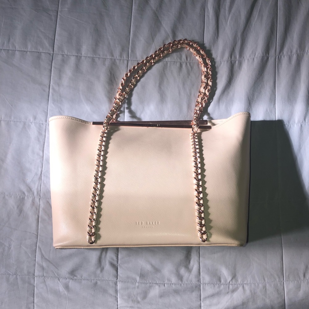 TED BAKER Taupe Chain Shopper Bag
